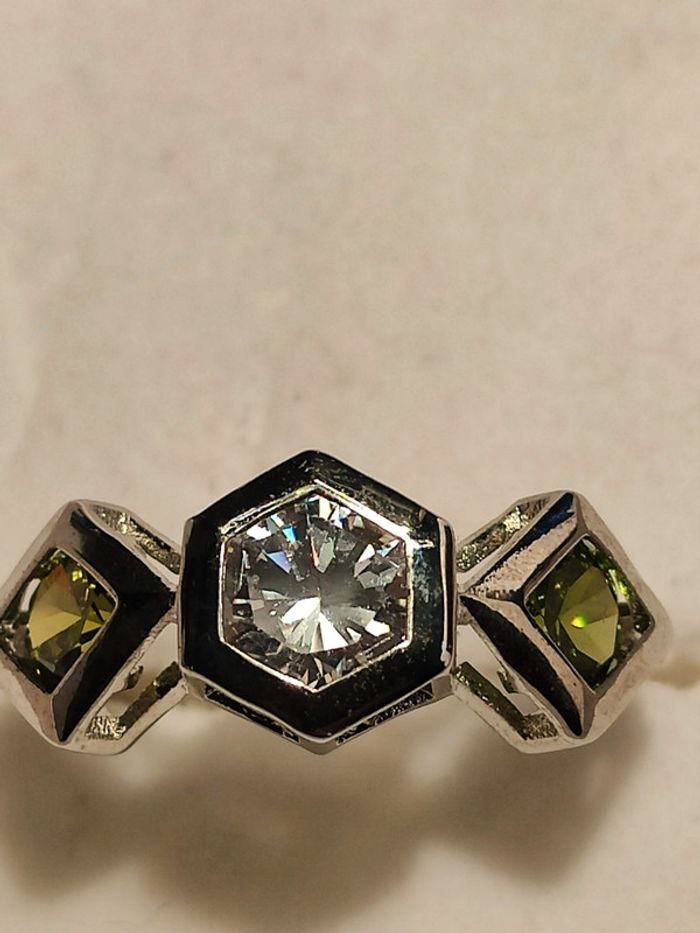 Bague acier et cristaux - photo numéro 2