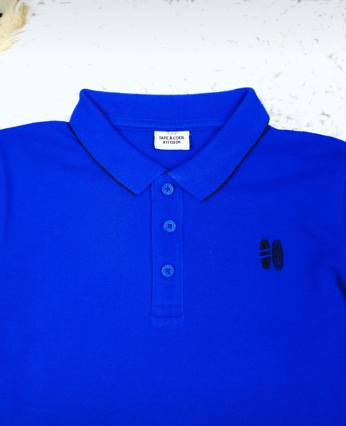 Polo manches courtes bleu royal Garçon taille 8 ans marque TAO 🎸 - photo numéro 5