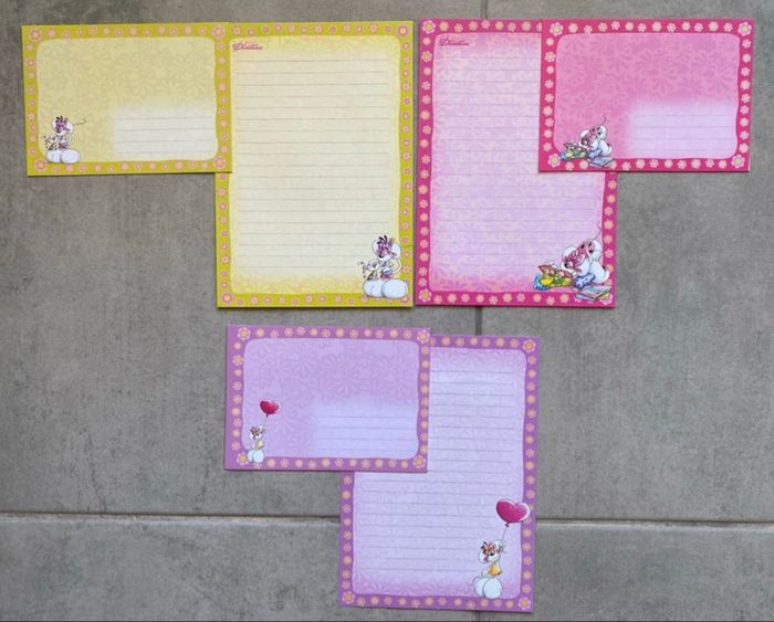 Lot de 3 papiers à lettres Diddlina