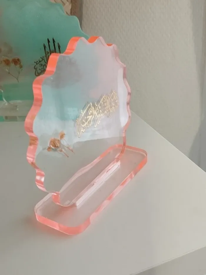 idée cadeau ornement bureau coiffeuse couvre tasse en résine et fleur naturelle abr002 - photo numéro 6