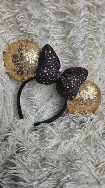 Ears disney oreille minnie mickey noir et doré sequin disneyland paris - disney store