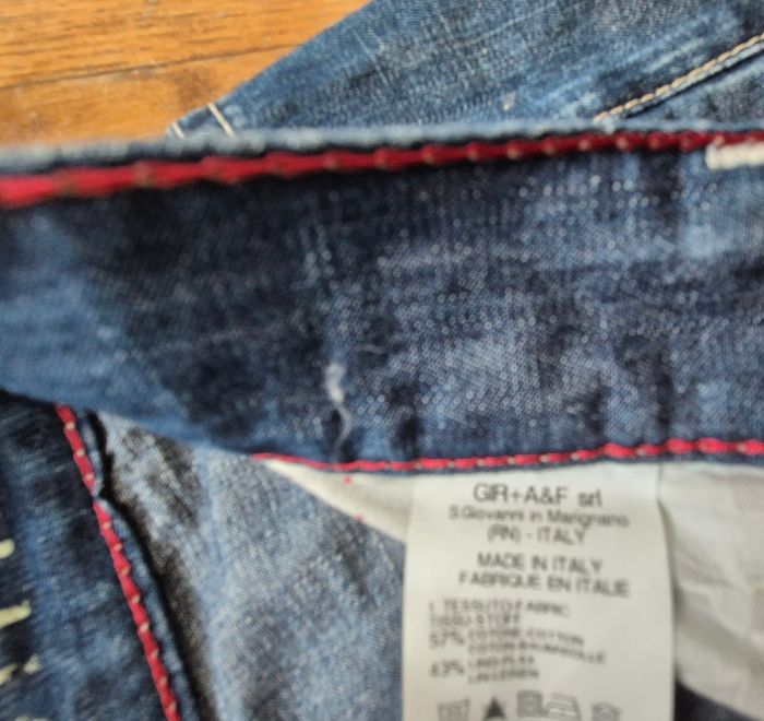 Jean femme Marithé François Girbaud bleu taille 29 (FR 40)  coupe droite surpiqûres blanches - photo numéro 5