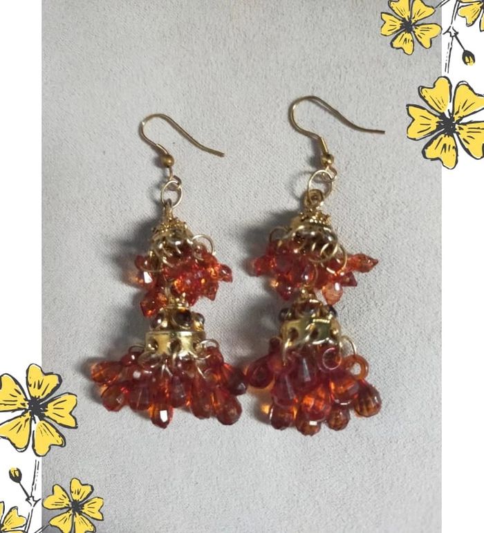 Boucles d’oreilles Larmes de feu - Collection Terres d’Ailleurs - photo numéro 8