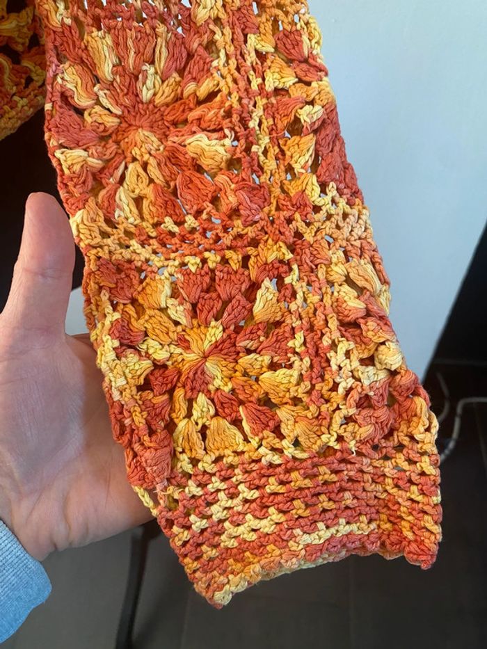 Pull Palme en maille crochet taille S - photo numéro 5