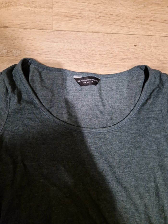 T-shirt manches 3/4 dorothy perkins taille 38 vert - photo numéro 2