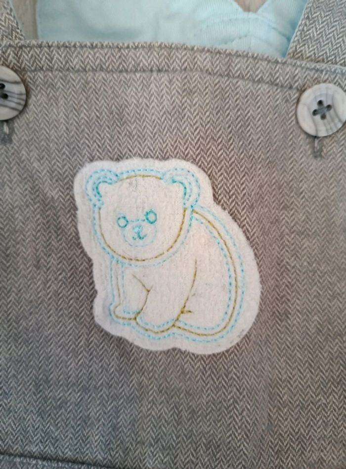 Salopette Marèse  - chemise Jacadi - Jean - TBE - photo numéro 2