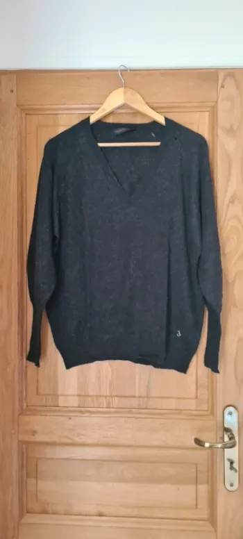 Pull gris col V Trussardi