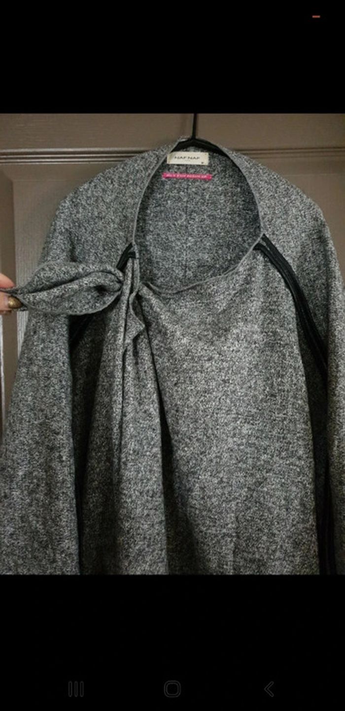 Poncho "Naf Naf" gris moucheté - photo numéro 6