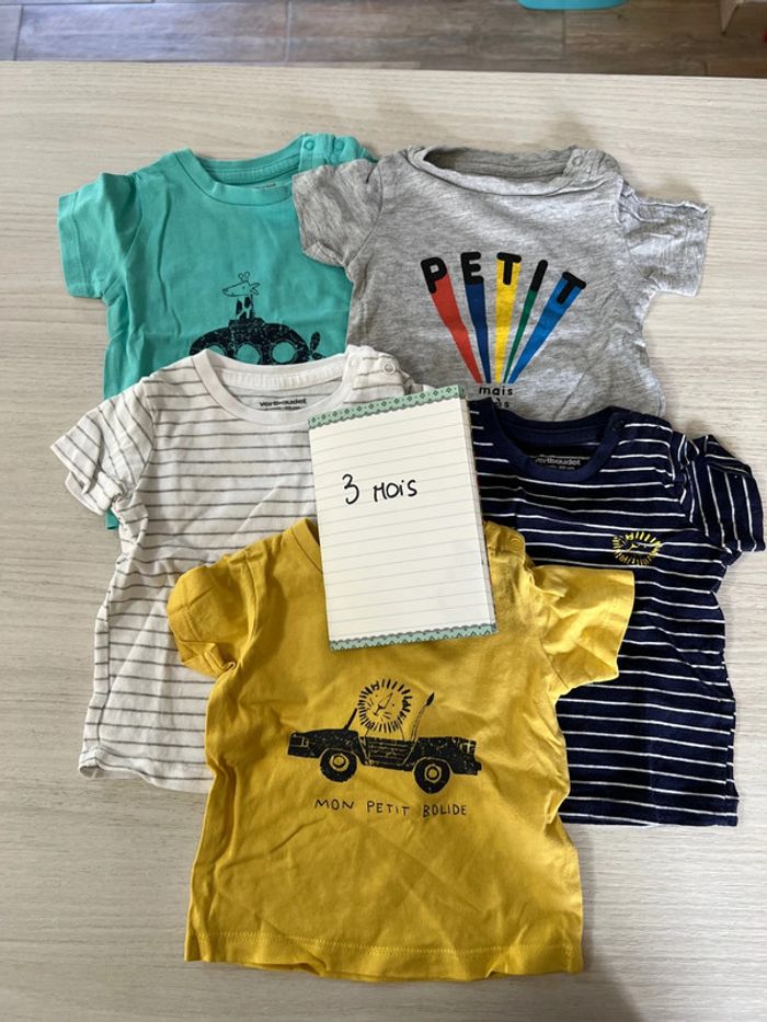 Lot 5 t-shirts Verbaudet 3 mois