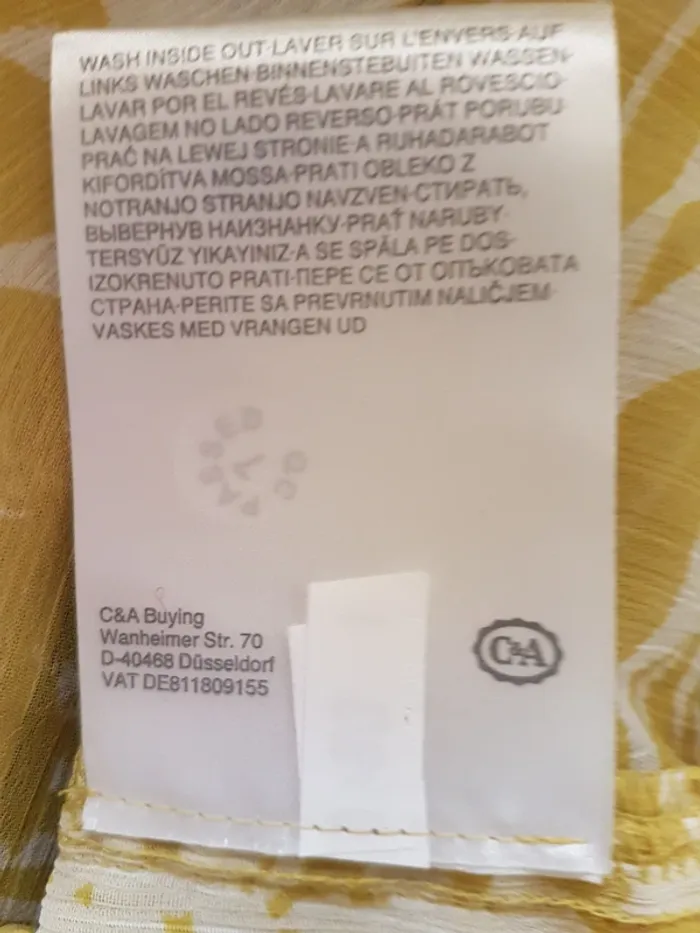 Haut fluide voile jaune moutarde C & A Taille M (taille grand) Neuf - photo numéro 6