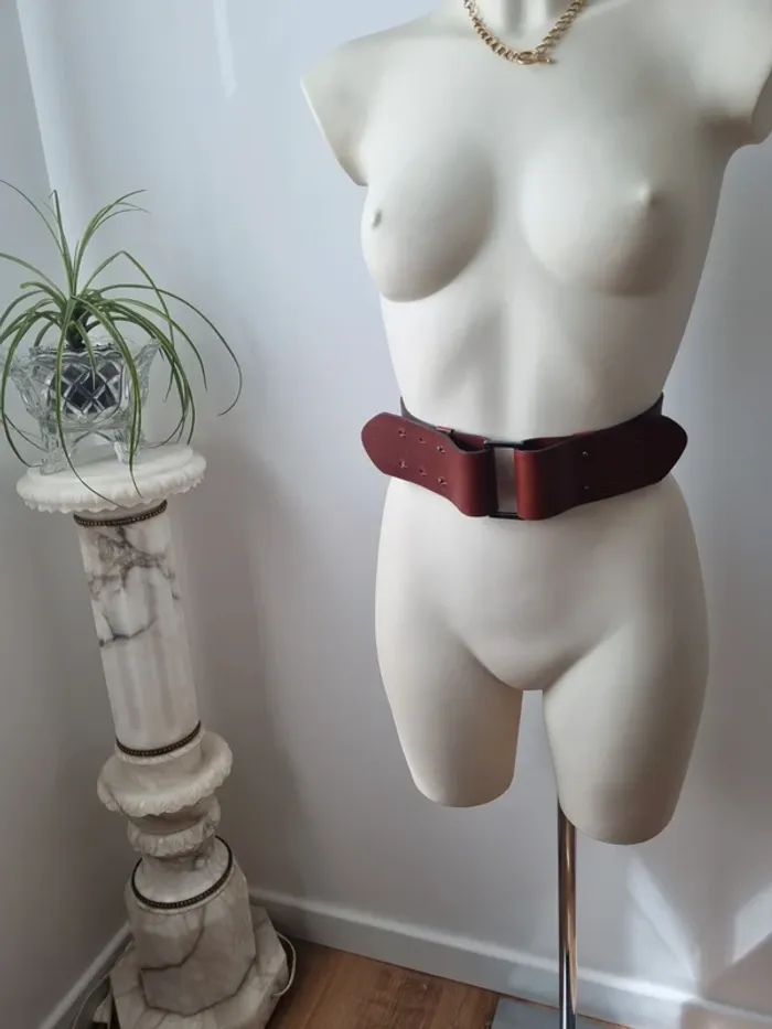 Ceinture en cuir marron neuve Caroll - photo numéro 4