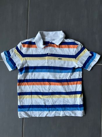 Polo tshirt Lacoste 10ans enfant garcon multicolore rayure