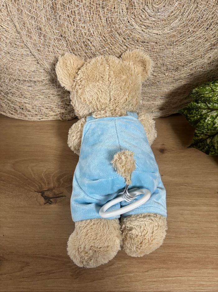 Doudou ours salopette bleu mouton musical tex - photo numéro 3