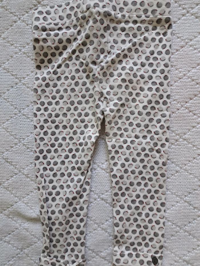 Ensemble robe blanche manches longues + legging Obaïbi fille 12 mois - photo numéro 9