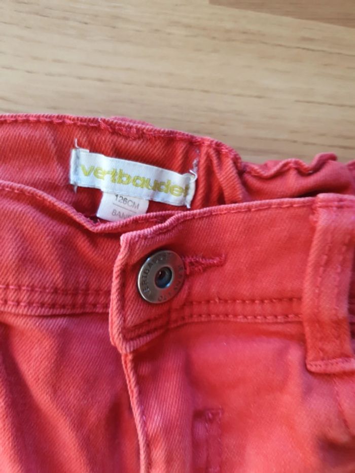 Jean slim verbaudet rouge 8 ans - photo numéro 2