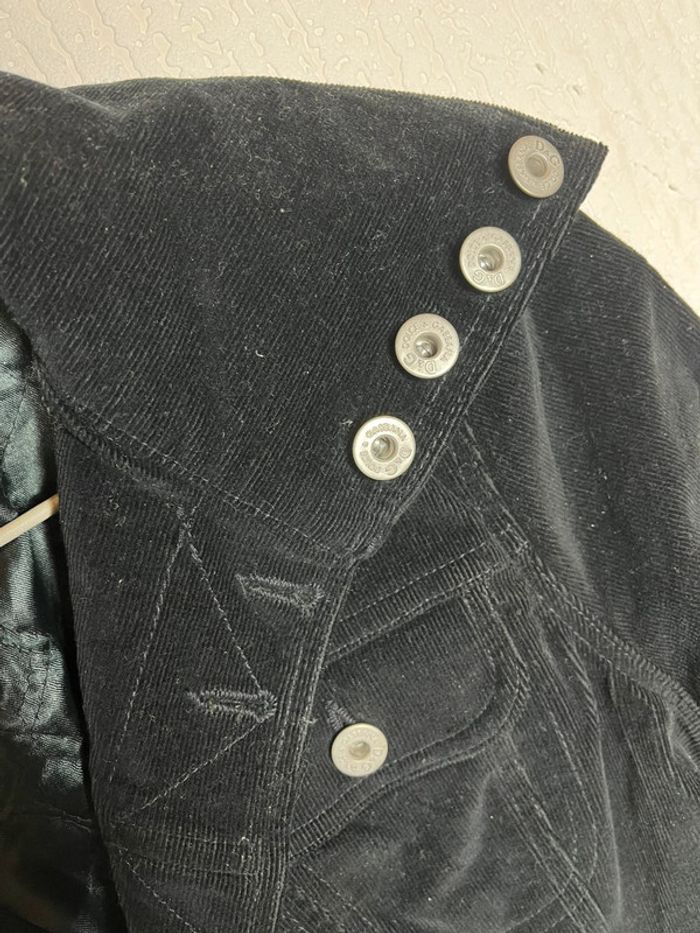 Veste matelassé velours côtelé noir vintage Dolce & Gabbana - photo numéro 3