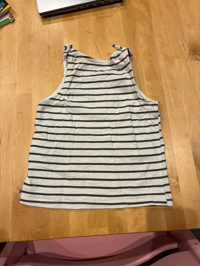 Débardeur kiabi 5 ans rayé bleu et blanc - photo numéro 2
