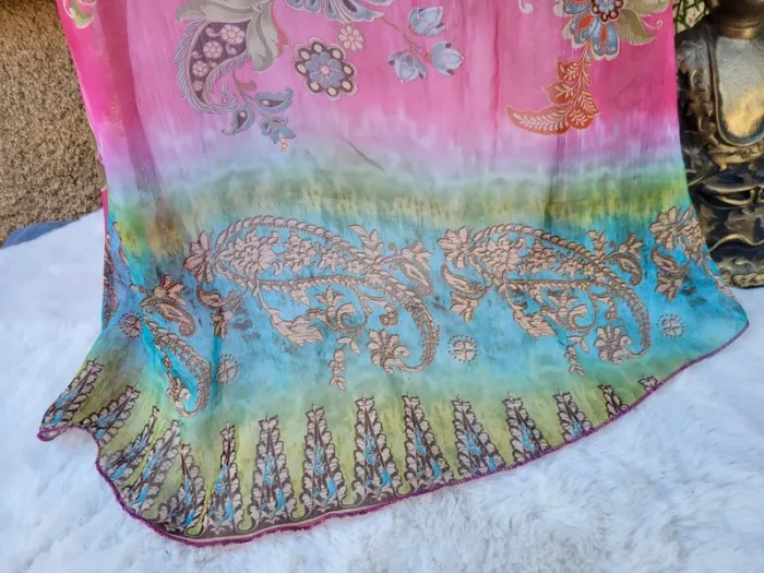 Blouse voile ethnique multicolore taille 42 - photo numéro 5