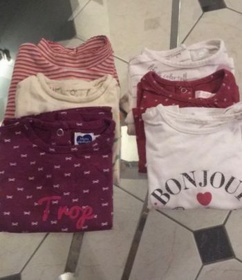 Lot tee-shirts ML 6 mois