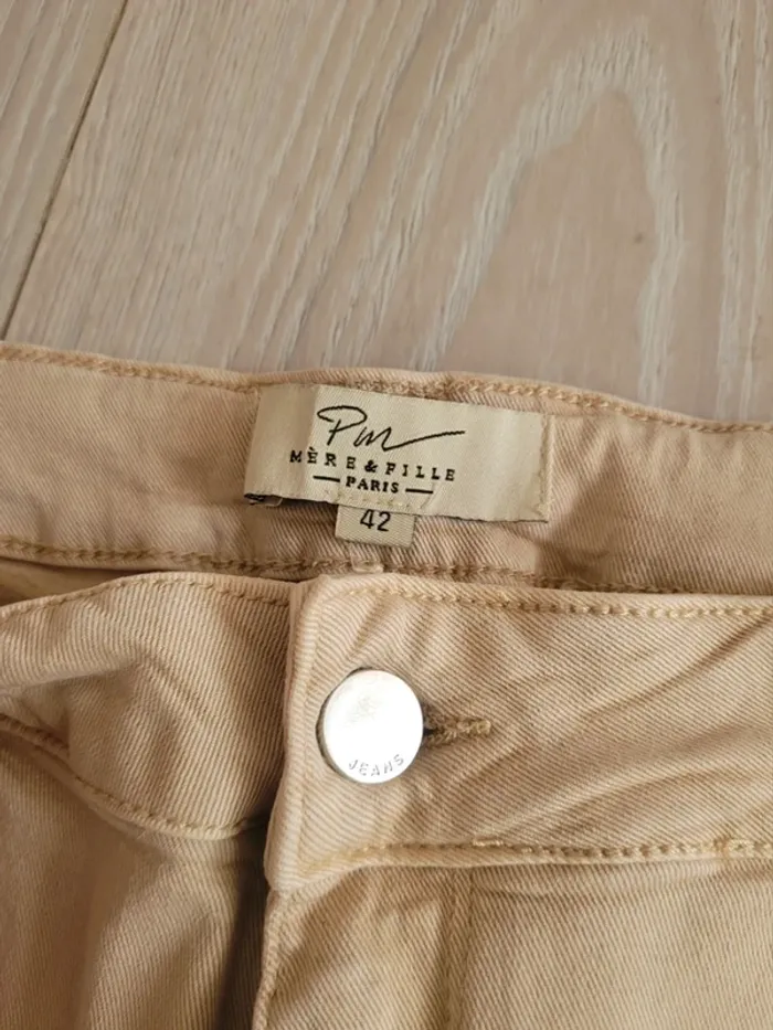 Pantalon beige Mère et fille Taille 42 - photo numéro 3