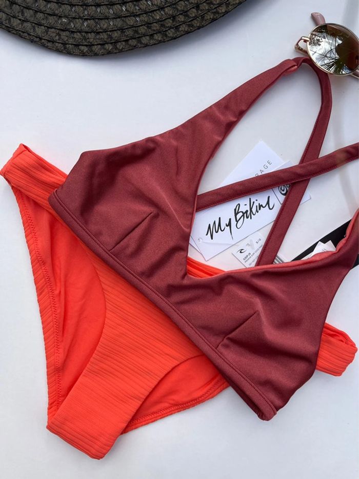 Bas de maillot orange à rayures - photo numéro 10