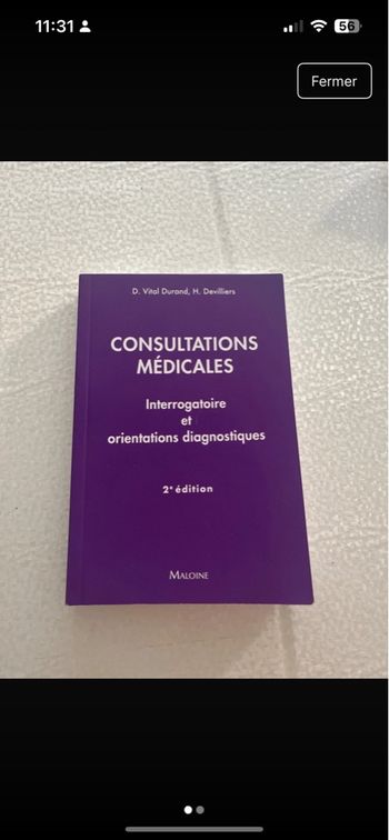 Consultation médicale - interrogatoire et orientation diagnostique