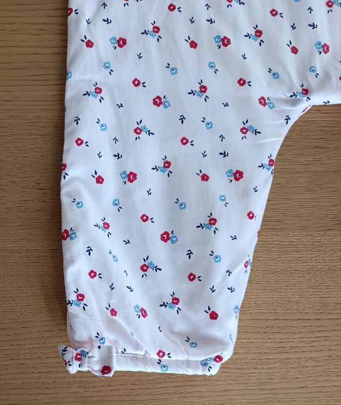 Salopette rose pâle fleurie Sergent Major fermeture pression 2 poches avant fille 18 mois 80 cm - photo numéro 9