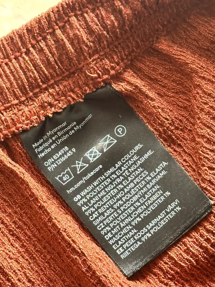 H&M - Pantalon marron large avec taille élastique - photo numéro 5