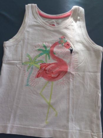 debardeur your tee 2 / 3 ans tbe blanc avec décor young dimension