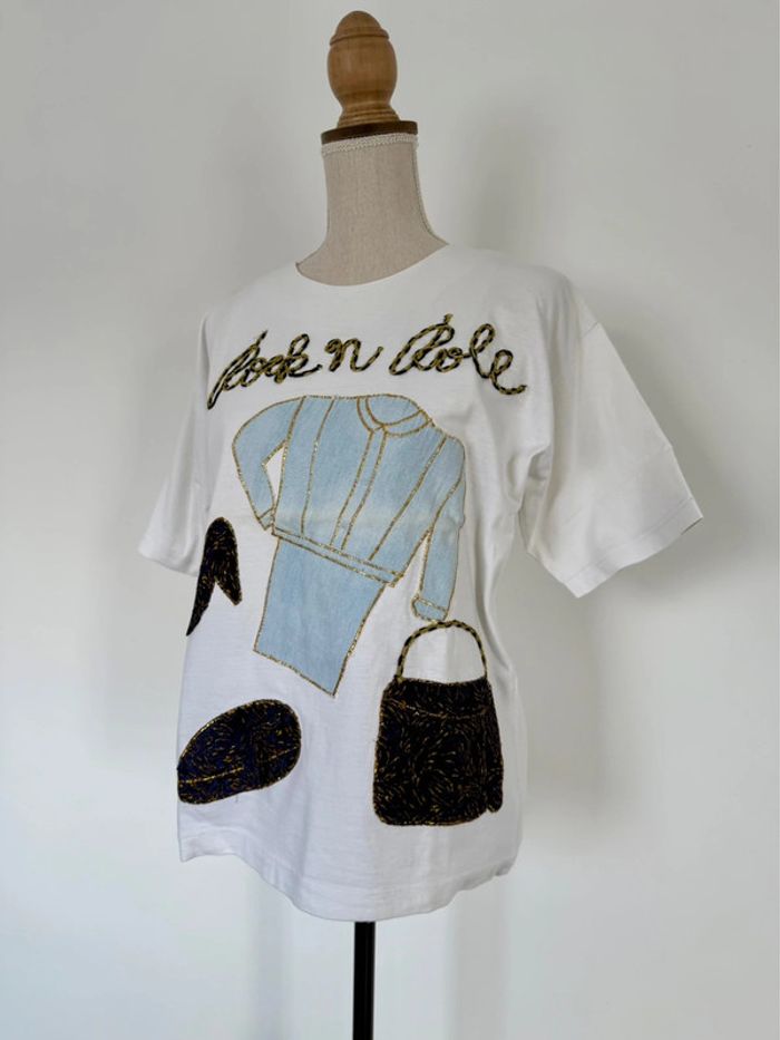 T-shirt haut top maillot camisa blusa Blouse chemise camicia overhemd folder camicetta manche - photo numéro 2