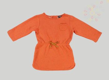 Robe sweat molleton rouge doré étoiles Kiabi 18 mois fille