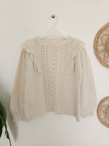 Pull ivoire en maille ajourée Tape à l'œil 4 Ans