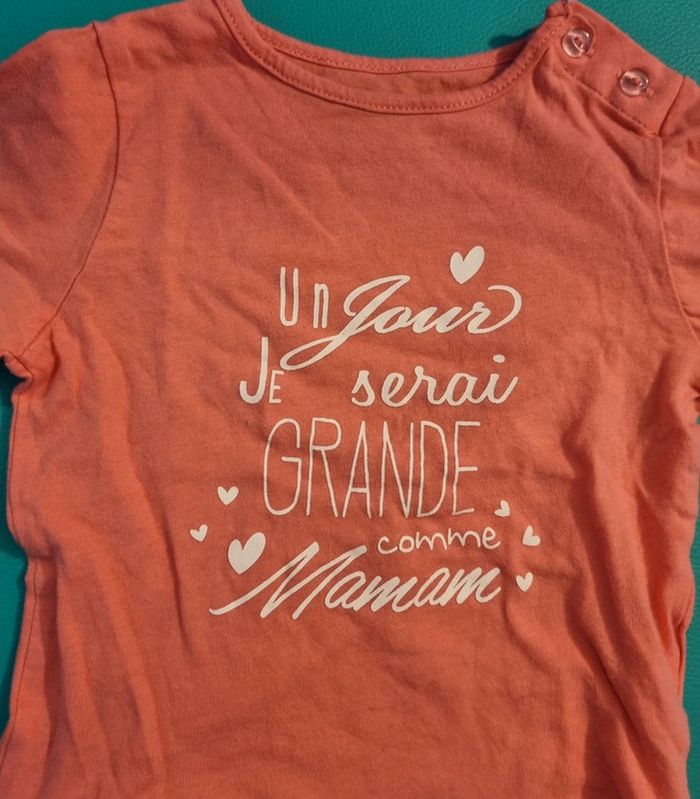 Lot t-shirt ml 9 mois kiabi - photo numéro 3