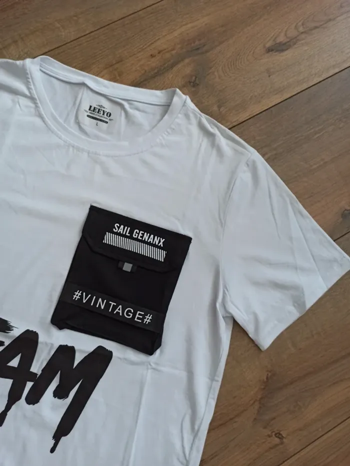 Tee shirt noir et blanc homme L - photo numéro 2