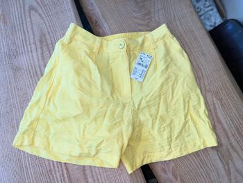Short kiabi jaune neuf étiqueté taille 38 été fluide femme