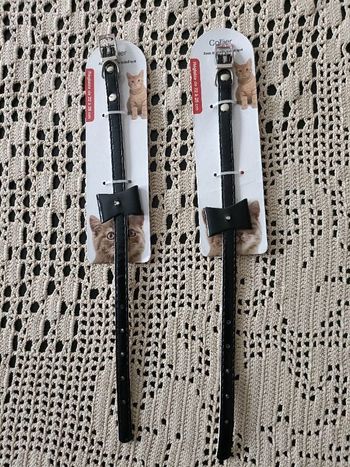 2 colliers réglables avec médaille métallique de 22 à 28 cm pour chat