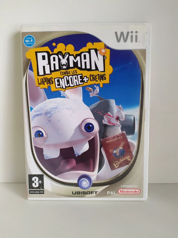 Rayman contre les lapins encore + crétins Nintendo Wii Pal boîte complet