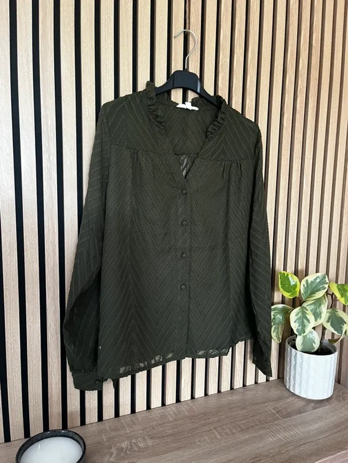 Blouse kaki taille SM - photo numéro 3