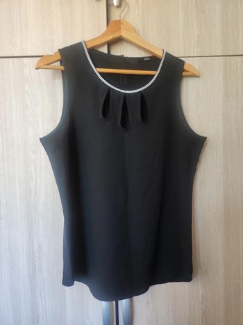 Haut noir col strass (soirée) t 40 Mim