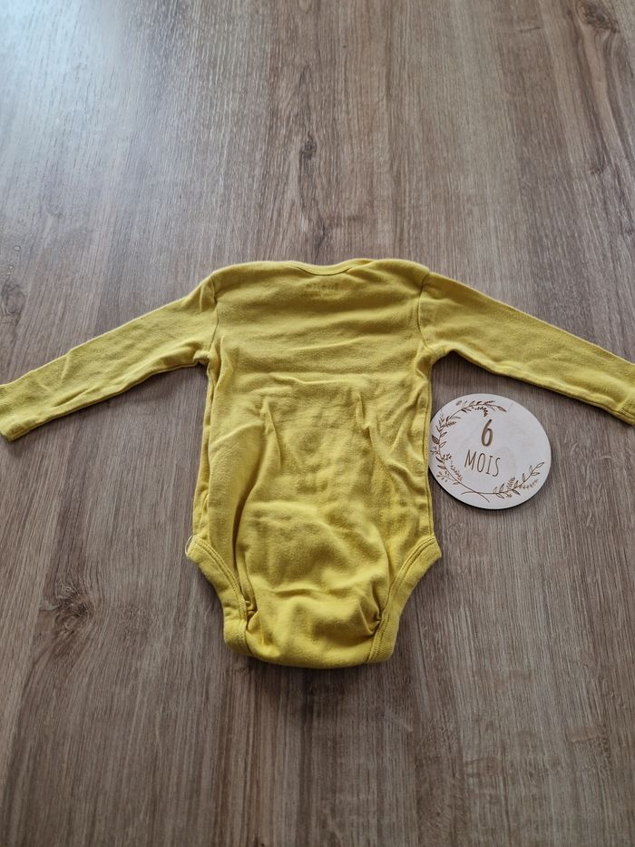 Body Bébé Manches Longues Lupilu 💛 Tête d'Ours 🐻 - Jaune Vif - 2/6 Mois (62-68 cm) - photo numéro 4