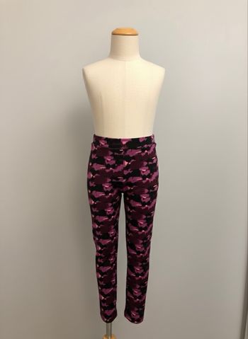 UNDIZ - Legging de sport fille - Taille 8 ans - Rose et Noir (Motif Abstrait)