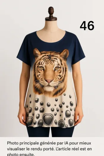 Long Tee-shirt mignon fluide T46 Charbell