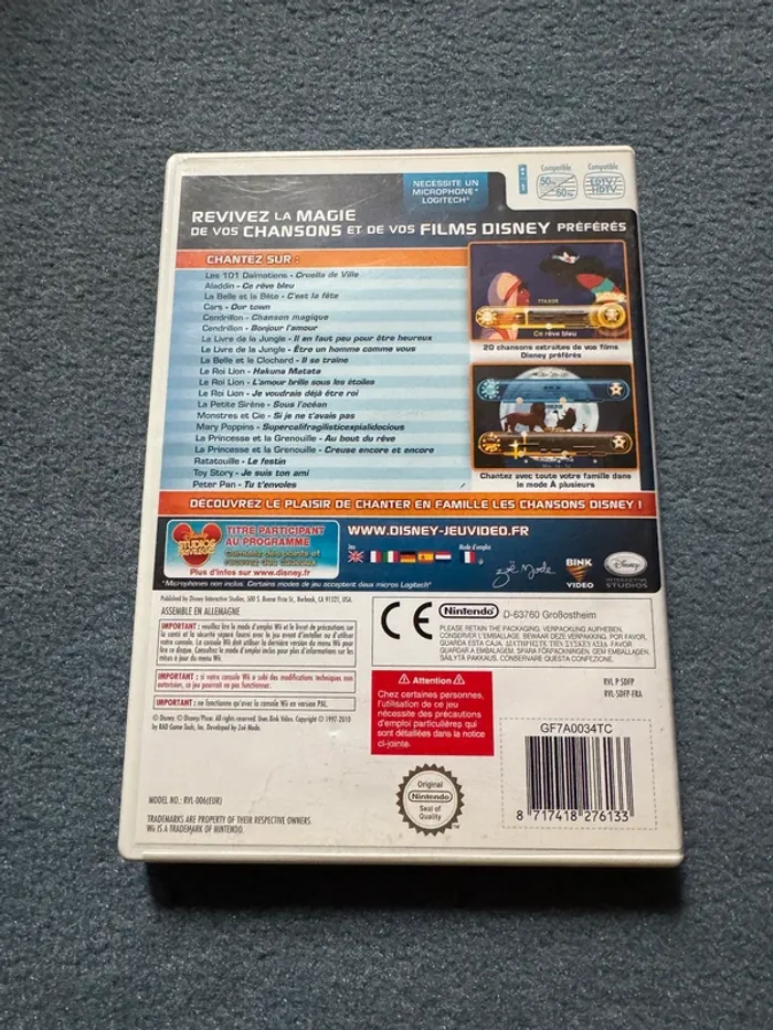 Disney Sing It + Micro - Les plus belles chansons Disney - Wii / Wii U - Très bon état - photo numéro 3