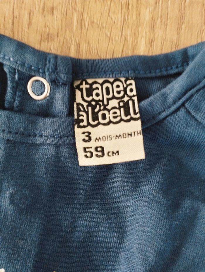 T-shirt manches longues fille bleu marine taille 3 mois Tape à l'oeil - photo numéro 3