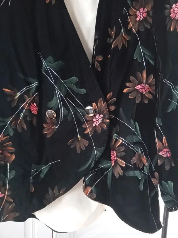 Veste en velours brodée - Vintage - photo numéro 2