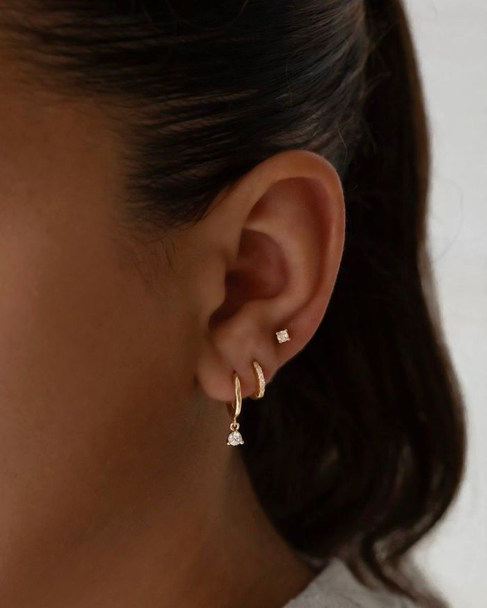 Lot 2 créoles + 1 clou d’oreille