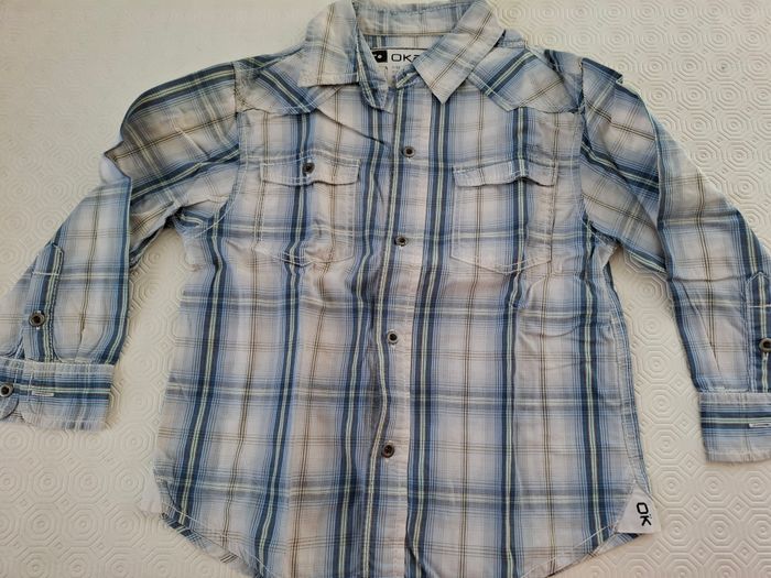 Chemise carreaux bleus Okaidi T 4 ans