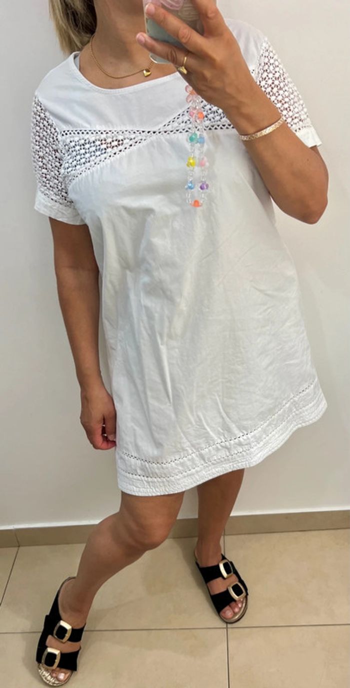 Robe Courte Droite Avec Broderie Taille L - photo numéro 3