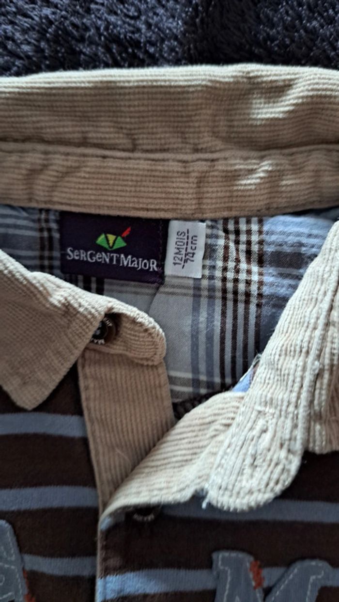 Tee-shirt effet chemise 12 mois - photo numéro 3