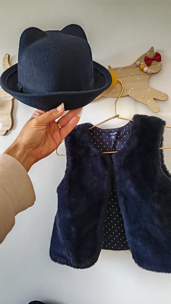 Gilet fausse fourrure et chapeau de - photo numéro 3